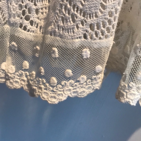 White Eyelet Lace Slip Dress with Lace Detail. - Picture 2 of 4